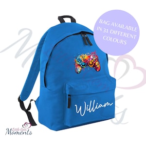 Sac d'école personnalisé pour manette de jeu. Sac à dos personnalisé pour les joueurs. Sac à dos d'école pour enfants. Cadeau pour garçon. Cadeau pour les joueurs. Plusieurs couleurs