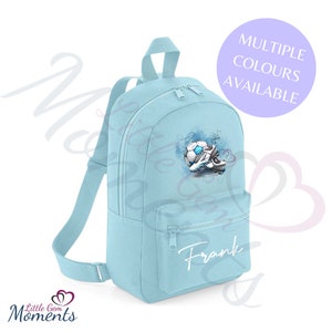 Mini sac à dos de football personnalisé pour enfants. Sac d'école/de chambre de bébé. Sac à dos de football personnalisé pour tout-petits. Cadeau pour garçon/fille. Plusieurs couleurs.