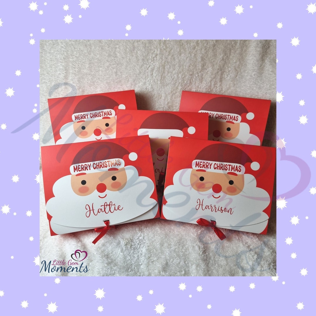 Santa Boxes Personalised Red Santa Christmas Gift Box With Name. Christmas Eve Box ...