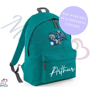 Sac d'école personnalisé pour manette de jeu. Sac à dos personnalisé pour les joueurs. Sac à dos d'école pour enfants. Cadeau pour garçon. Cadeau pour les joueurs. Plusieurs couleurs