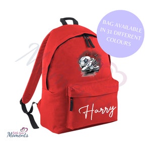 Sac d'école de football personnalisé. Sac à dos personnalisé pour les fans de football. Sac à dos d'école pour enfants. Cadeau pour garçon. Cadeau pour fan de football. 31 couleurs