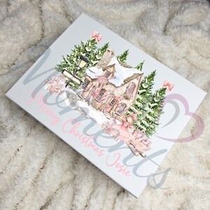 Personalisierte frohe Weihnachten Geschenkbox. Individuelle Premium Festliche magnetische Geschenkbox mit Name. Weihnachtsgeschenk für Kinder. Lux Winter Szene Xmas Eve Box
