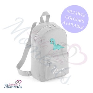 Mini sac à dos personnalisé dinosaure pour enfants. Sac d'école/de chambre de bébé. Sac à dos personnalisé dinosaure pour tout-petits. Cadeau pour garçon. Plusieurs couleurs.