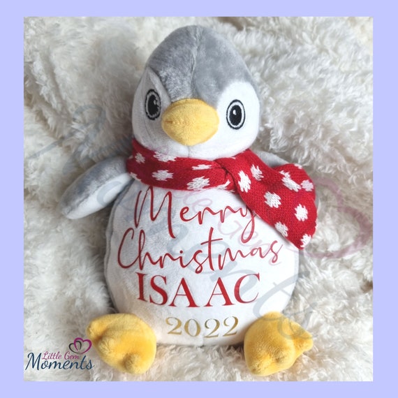 Personalised Merry Christmas Penguin 24cm Penguin Plush