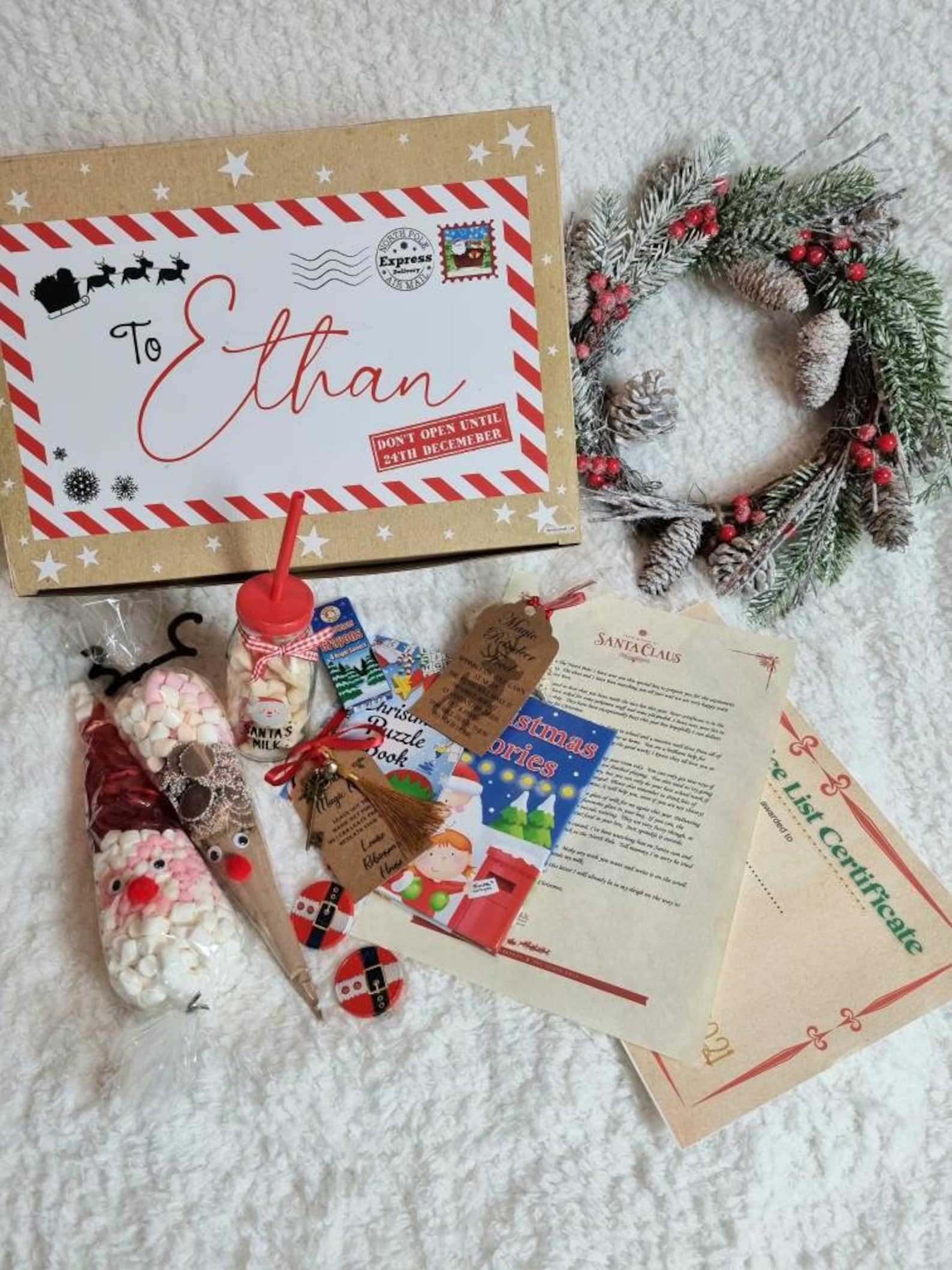 Personalised Filled Christmas Eve Box. Christmas Eve Boxes for Etsy UK