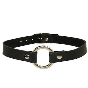 Collar Choker Leather Necklace Silver Bondage Fashion