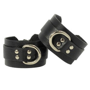 Leather Cuffs Handmade in Australia Fashion Cuff and Bondage Play