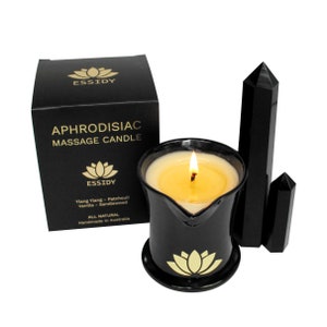 Massage Candle, Body Oil Candle, Massage Oil Candle, Aphrodisiac Blend 5-8 Full Body Massages Handmade in Australia All Natural image 1