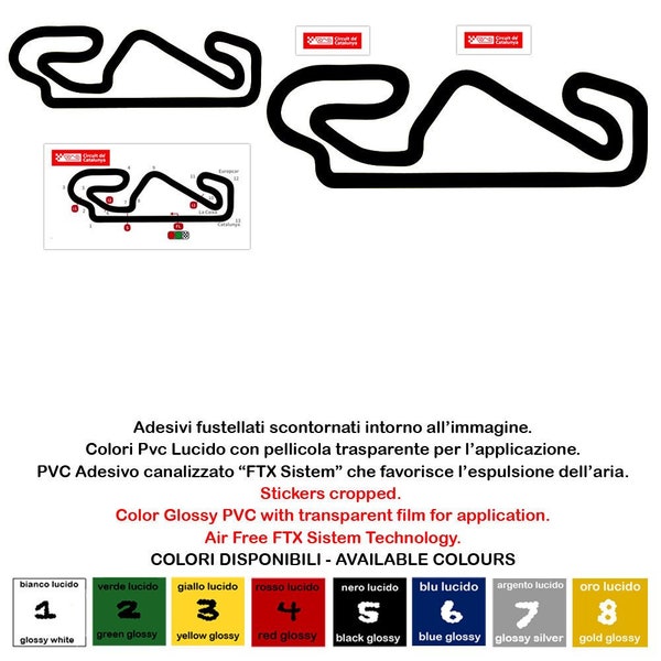 Catalunya spain circuit motogp adhesive prespaced pvc various colors auto moto tuning 1 kit with 5 stickers