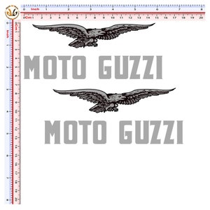 Adesivi Moto guzzi aquila stampa su pvc argento adesivi scontornati sticker eagle silver black print pvc cropped 4 pz.