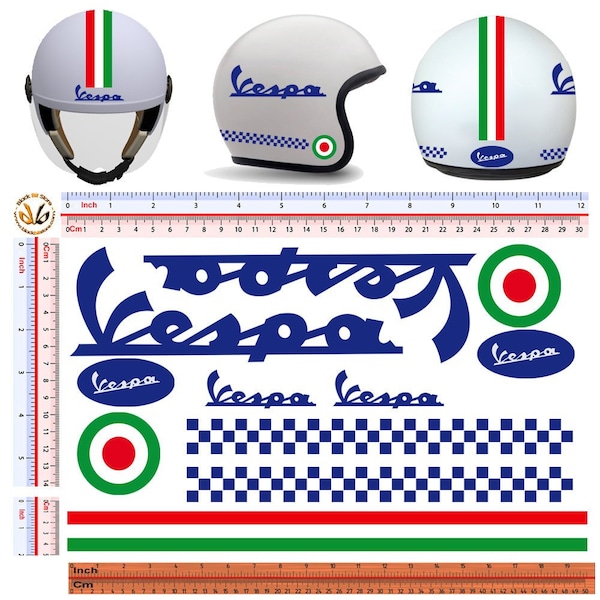 Vespa tricolor stickers pvc helmet discounted around the image vespa Italian flag helmet tuning print pvc cropped 11 pcs.
