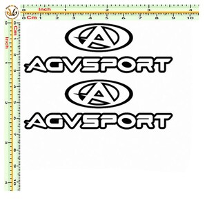 May include: Two black and white stickers with the text "AGVSPORT" and a stylized letter "A" in a circle.