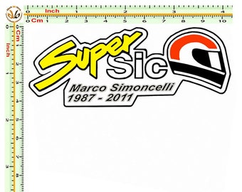 Marco Simoncelli autocollants moto casque super sic hommage autocollant casque autocollant réglage 1 PZ.