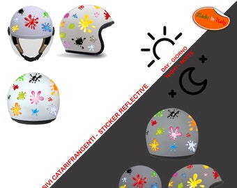 Reflective helmet stickers multicolor stains contoured around the image sticker helmet print pvc cropped reflective 30 pcs.