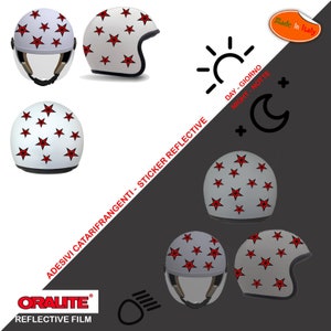 Reflective helmet stickers contoured stars red black stars black red sticker helmet print pvc cropped reflective 32 pcs.
