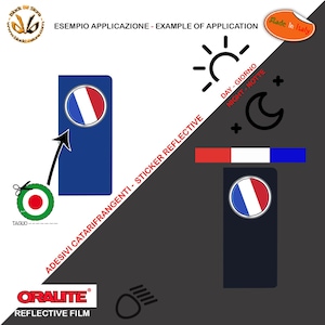 Adesivi targa catarifrangenti bandiera francia flag sticker reflective car license plate per auto moto 1 kit