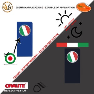 Adesivi targa catarifrangenti bandiera italia flag sticker reflective car license plate per auto moto 1 kit