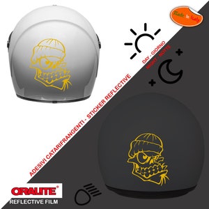 Adesivi casco prespaziati catarifrangenti teschio cattivo bad skull multicolor pvc reflective 1 pz. print pvc cropped