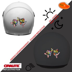 Reflektierende Helmaufkleber versprechen Hände Aufkleber Bombe Helm reflektierend 1pcs. Aufkleber drucken PVC beschnitten um das Bild