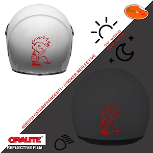 Adesivi casco prespaziati catarifrangenti bimbo pipi simbol kalvin pee multicolor pvc reflective 1 pz. print pvc cropped