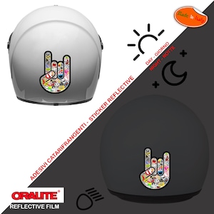 Reflective helmet stickers horns sticker bomb helmet pvc reflective 1 pcs. sticker print pvc cropped around the image