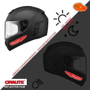 Stickers reflecterende helm ducati 1 rechts 1 links sticker helm ducati motor reflecterend 2 stuks. 1 rechts 1 links