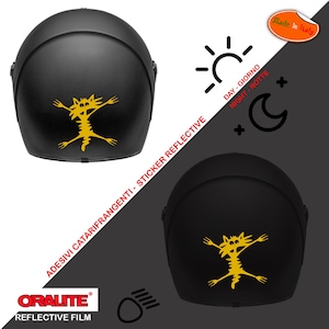 Autocollants réfléchissants pour casque électrocuté or argent chat chats choc argent or autocollant casque réfléchissant 1 pc.