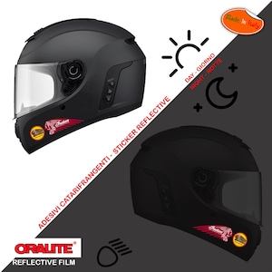 Adesivi casco catarifrangenti indian bordeaux 1 destro 1 sinistro sticker helmet indian motor reflective   2 pz. 1 right 1 left