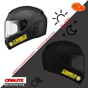 Adesivi casco catarifrangenti ducati scrambler 1 destro 1 sinistro sticker helmet ducati scrambler yellow reflective  2 pz. 1 right 1 left