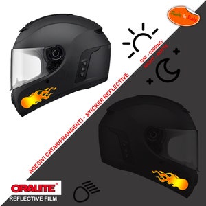 Stickers reflecterende helm vlammen bedrukt 1 rechts 1 linker sticker helm vlammen motor reflecterend 2 stuks. 1 rechts 1 links