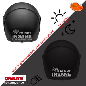 Adesivi casco catarifrangenti big bang oro argento i'm not insane silver gold sticker helmet reflective 1 pz.