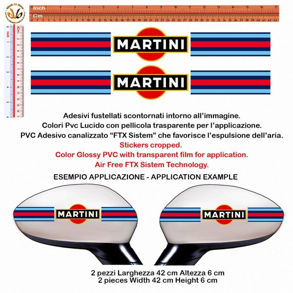 Stickers mirrors band martini print on pvc prespaced motorcycle car Sticker mirror wing 1 kit with 2 stickers