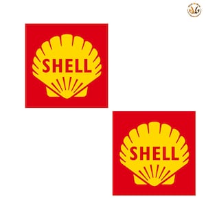 Adesivi shell anno 1961 vintage sticker Decal auto moto print pvc cropped 2 pz.