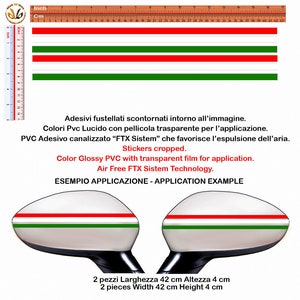 Italiaanse driekleurige stickers op pvc prespaced auto motorfiets spiegels Sticker spiegel vleugel Italië vlag 1 kit met 2 stickers rechts links