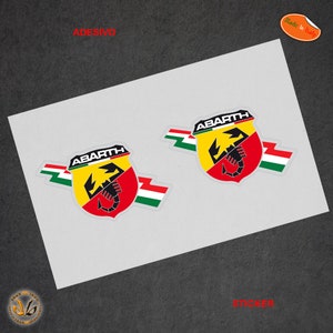 Stickers abarth flag italy lightning car motorcycle helmet sticker fiat abarth italy flag helmet decal tuning 2 PCS.
