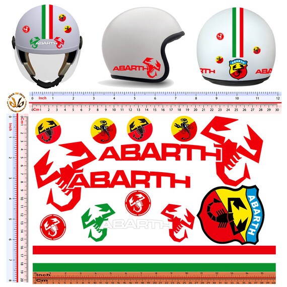 Helmet Sticker Kit Vespa Black - Stripes Italy Helmet Shiny Vinyl