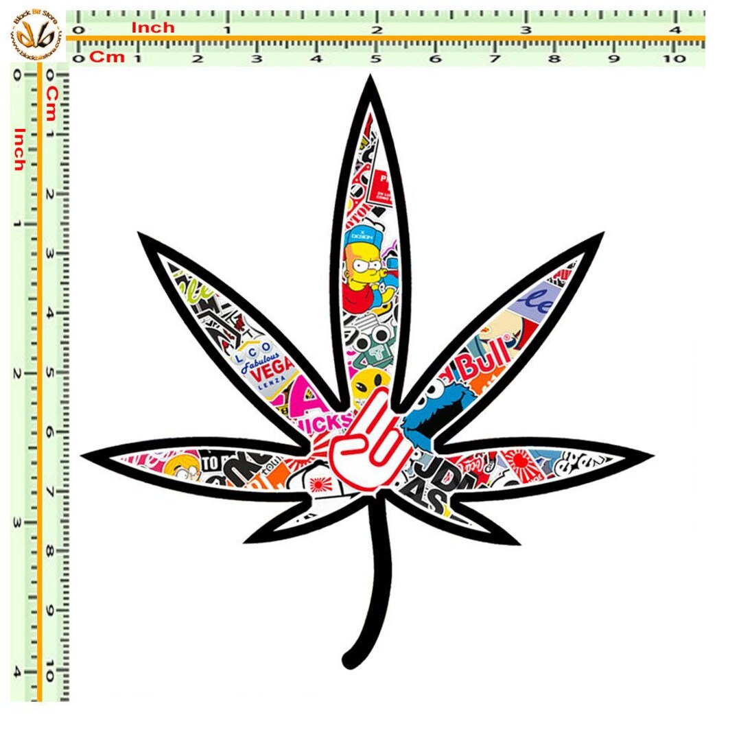 Sticker Sticker Bomb Cannabis Printed on Pvc Discounted Amount 1 Piece ...