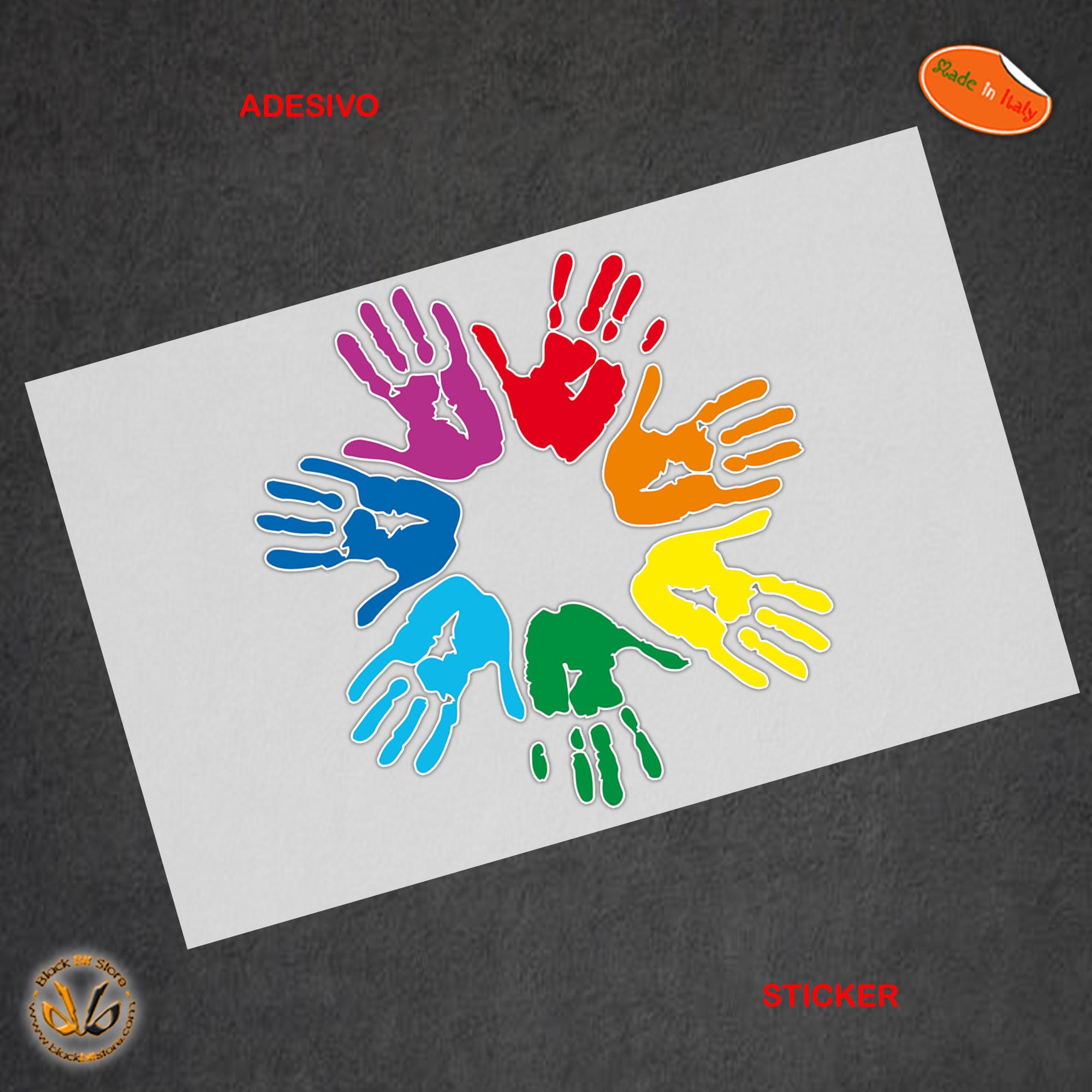 Hands Stickers Various Colors Pvc Print Cropped Car Motorcycle Helmet ...