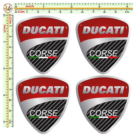 Adesivi moto ducati corse italia sticker auto moto casco helmet print pvc scontornato 4 Pz.
