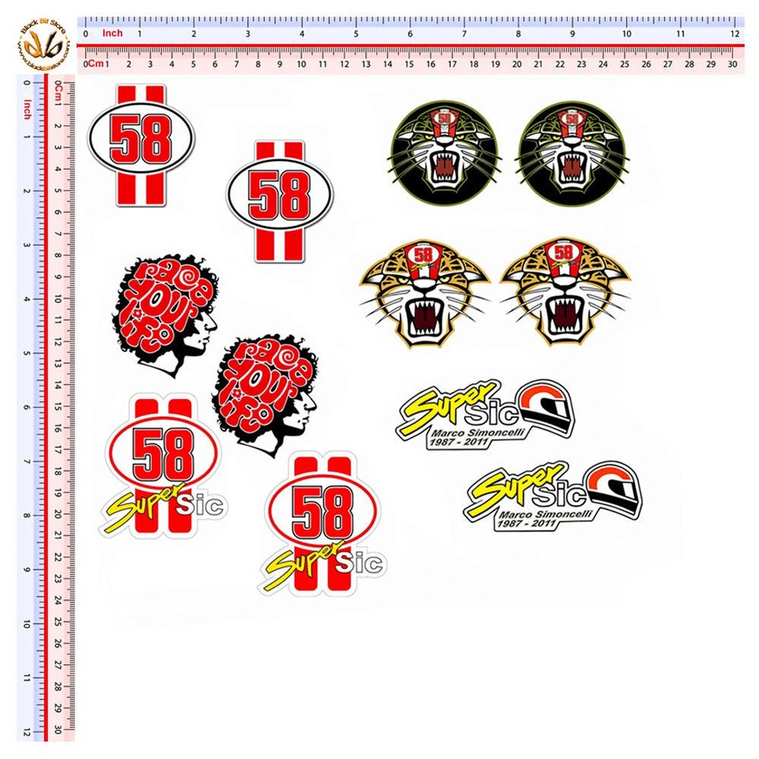 Marco Simoncelli Supersic 58 Race Your Life Stickers Miniature ...