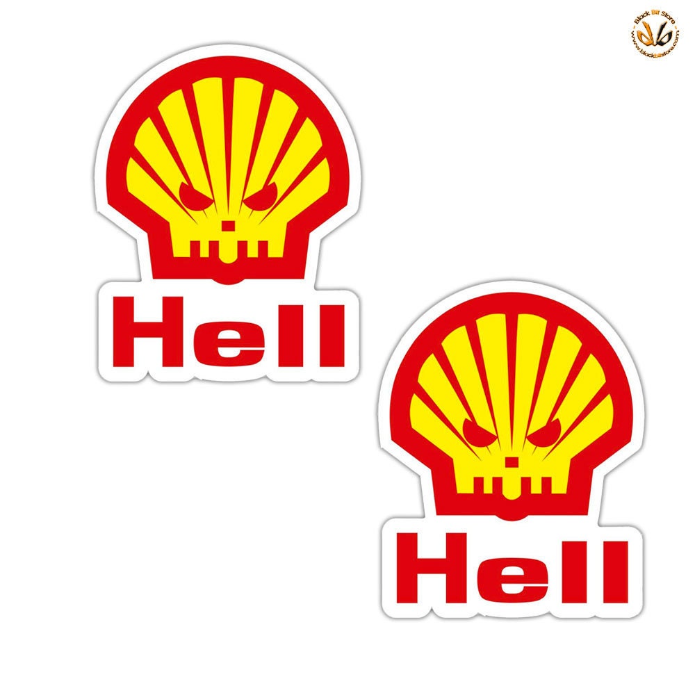 Adesivi Shell Oil Vintage - Decalcomanie Benzina Retro Con Pin-up - Per Auto E Moto