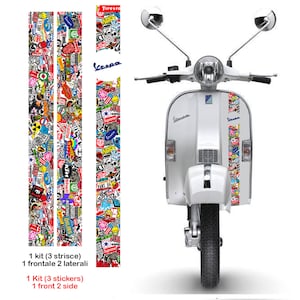 Autocollant de bande Vespa avec autocollant vespa bombe sponsor imprimé recadré pvc 1 - 3 bandes d’impression sur pvc profilé