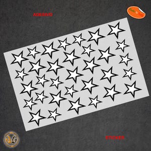 Stelle bianconere adesivi casco pvc scontornato intorno all'immagine stars black white sticker helmet tuning print pvc cropped 32 pz.