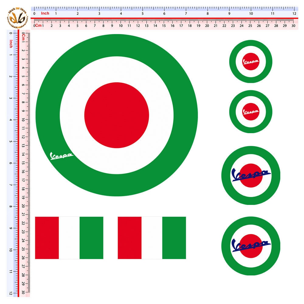 Vespa ステッカー イタリア国旗 トリコロール ステッカー イタリア国旗