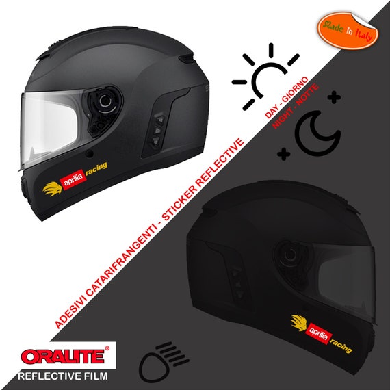 Aprilia rouge or réfléchissant casque autocollants or rouge racing autocollant  casque réfléchissant 2 kit impression pvc recadrée -  France