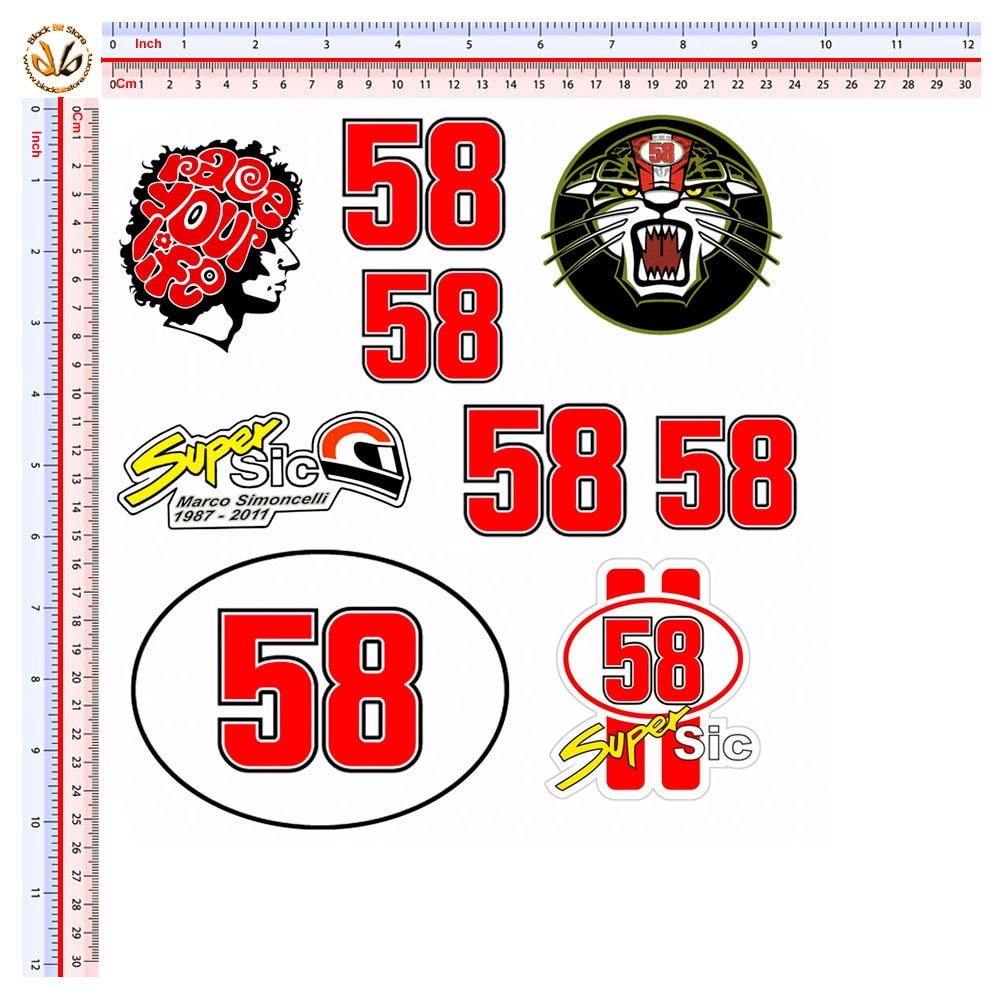 MARCO SIMONCELLI Adesivo Auto - #58 MotoGP Numero 58 Insegna - Foto 6