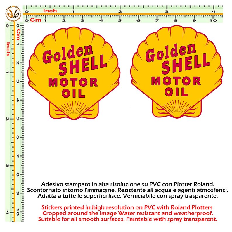 Stickers Shell Gold Motor Oil Vintage Sticker Decal Auto Moto Print Pvc ...