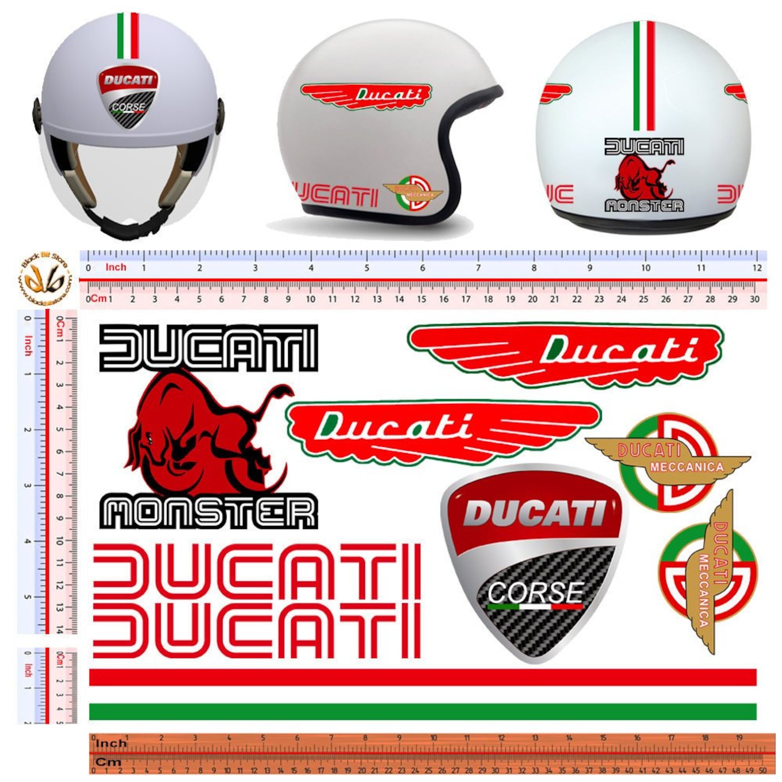 Italien-Flaggen Aufkleber Set - 4 Stück Vinyl-Sticker Für Auto, Helm & Mehr