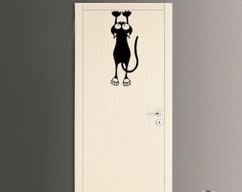 PVC Wall sticker cat climber black print PVC 1 pz.