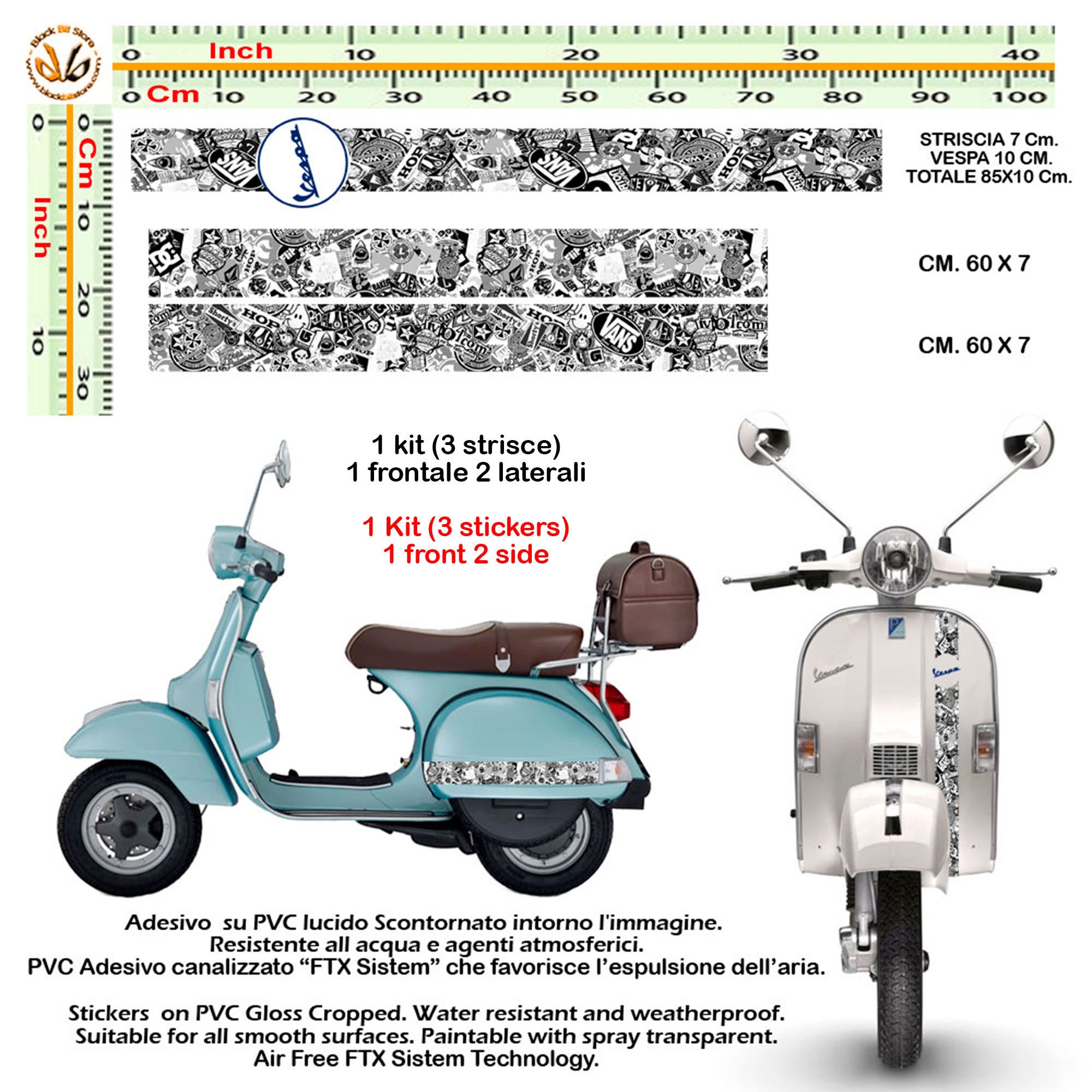 Lollomoto Adesivo Ape Vespa Arrabbiata Per Moto: Sticker Intagliato 12x9cm, Bianco Opaco, Alta Qualità Con Application Tape